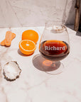 Engraved 610ml Brandy Balloon Crystal Glass, Personalised Custom Monogram Glassware, Housewarming Groomsmen Bridal Wedding Corporate Gift