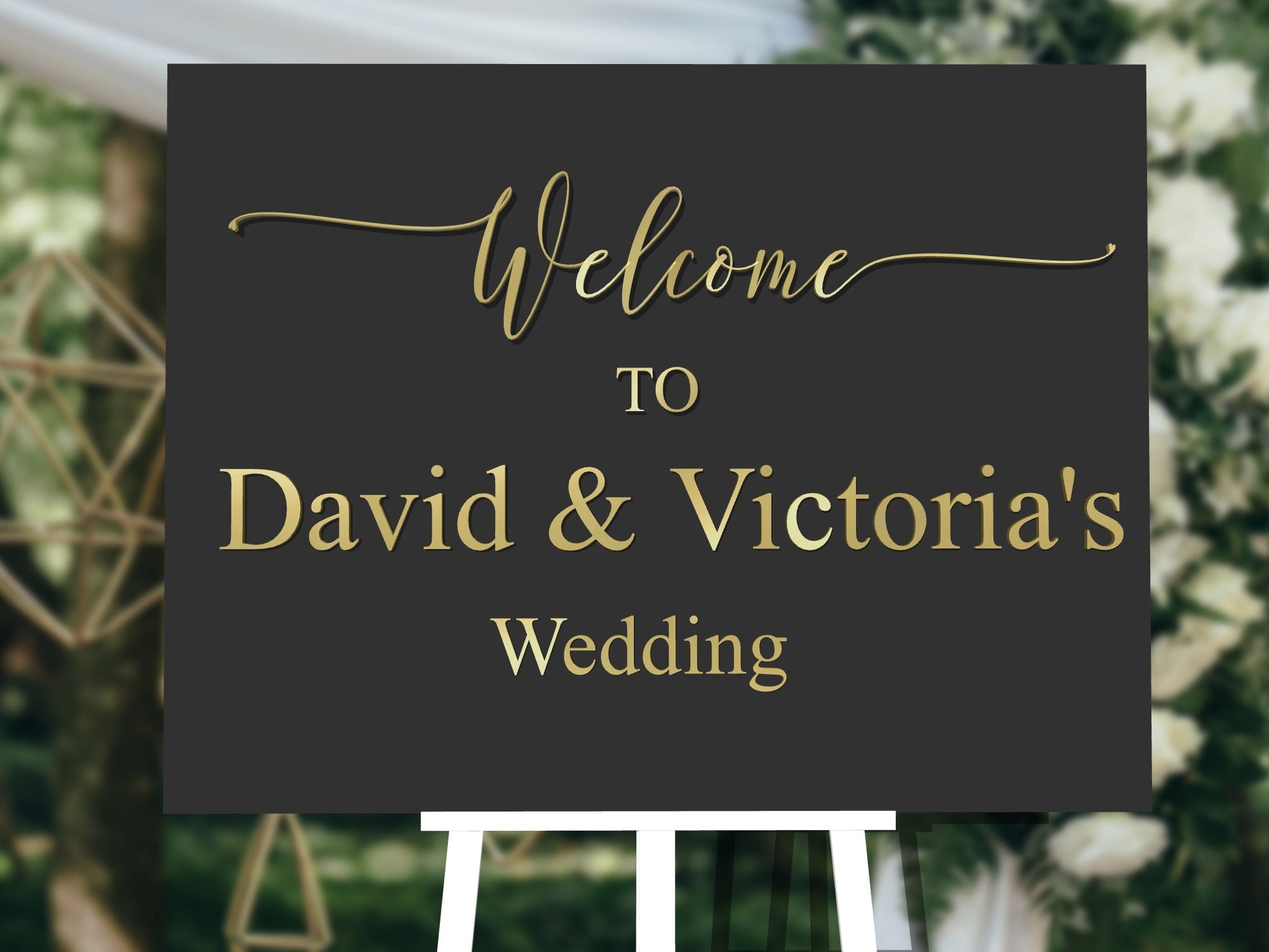 Custom Acrylic Wedding Welcome 3D Sign, Personalised Rose/ Gold Mirror Names, Ceremony/ Event/ Engagement/ Bridal Shower/ Birthday Signage on Easel