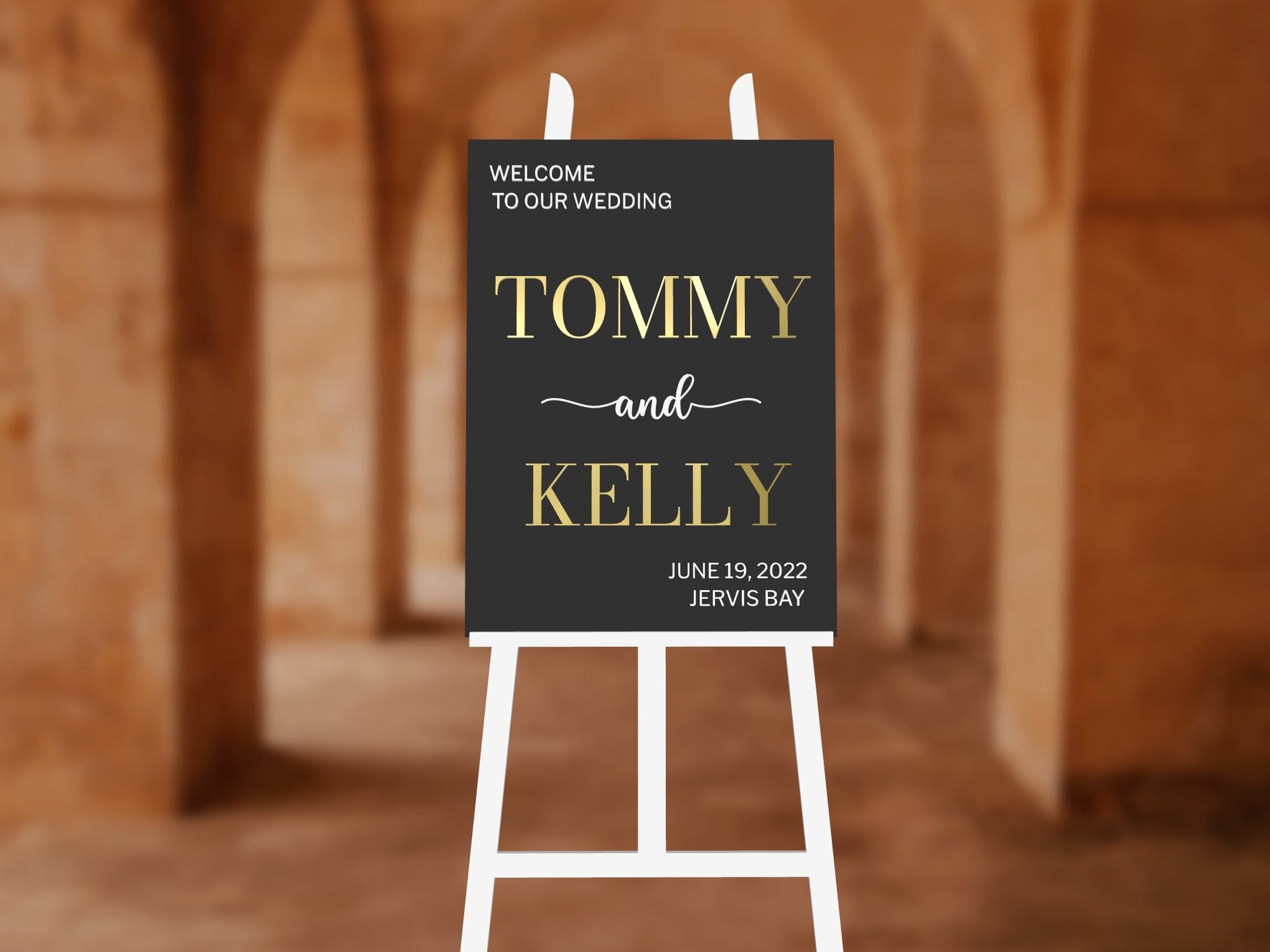 Acrylic 3D Welcome Wedding Vertical Signage - Style 2