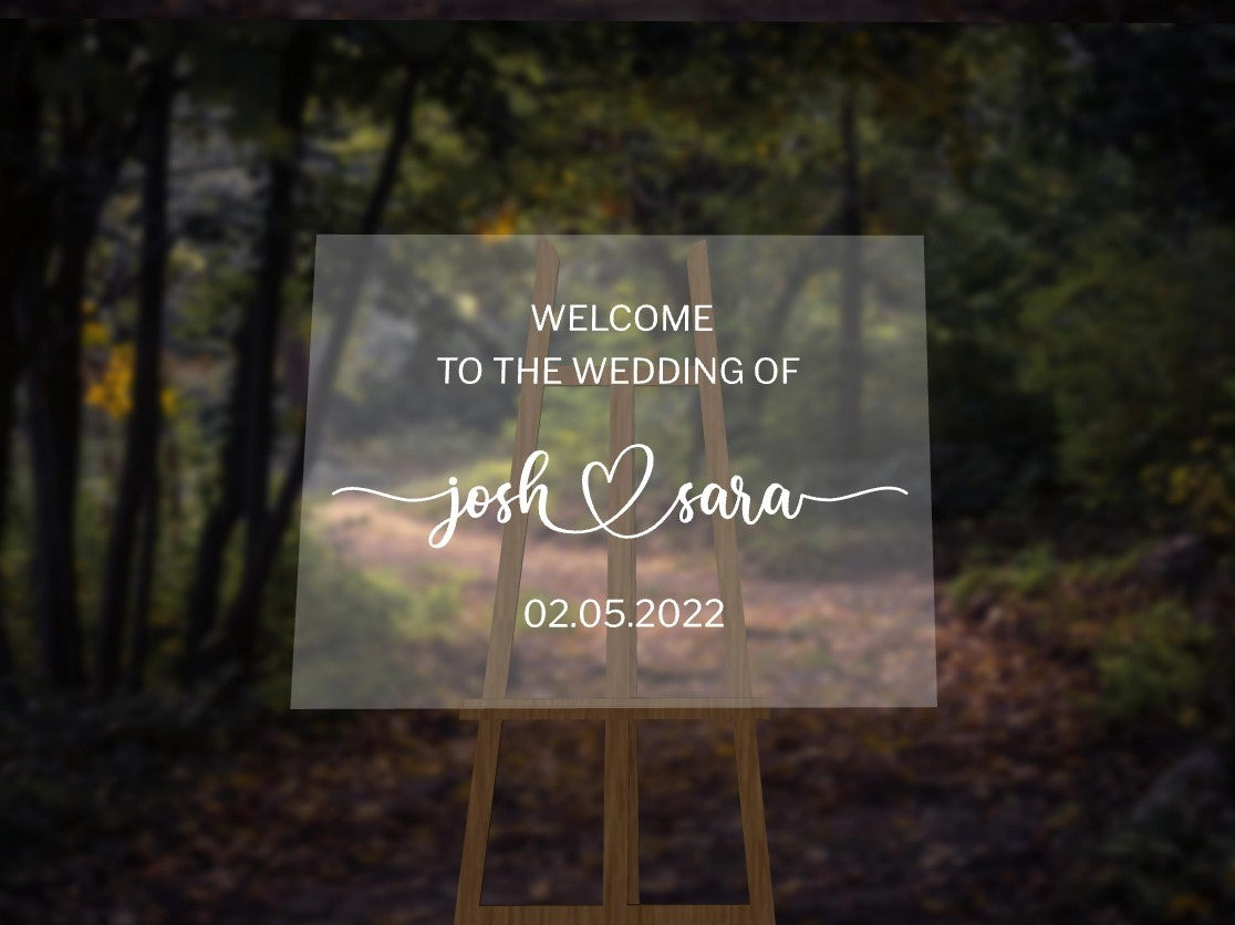 Custom Acrylic Wedding Welcome 3D Sign, Personalised Rose/ Gold Mirror Names, Ceremony/ Event/ Engagement/ Bridal Shower/ Birthday Signage on Easel
