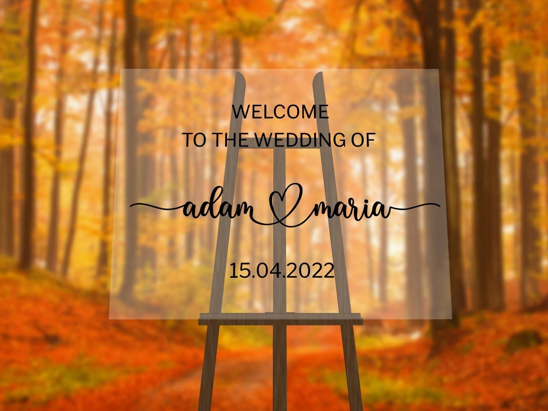 Custom Acrylic Wedding Welcome 3D Sign, Personalised Rose/ Gold Mirror Names, Ceremony/ Event/ Engagement/ Bridal Shower/ Birthday Signage on Easel