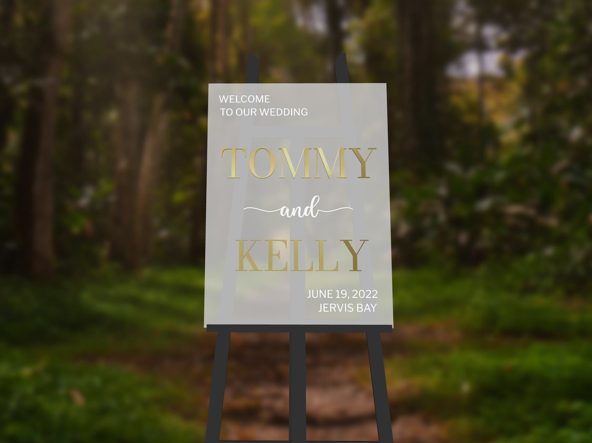 Acrylic 3D Welcome Wedding Vertical Signage - Style 2