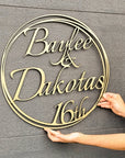 Birthday Scribble Circle Hoop Sign