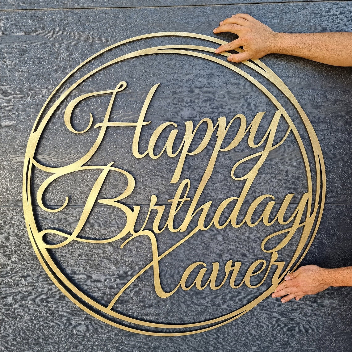Happy Birthday Sribble Circle Custom Name Hoop Sign, Christening/ Baptism Shower/ Bespoke Signage, Personalised Custom Laser Cut Event Wooden Newborn Baby Name Signs, Photo Prop/ Party Decor Australia