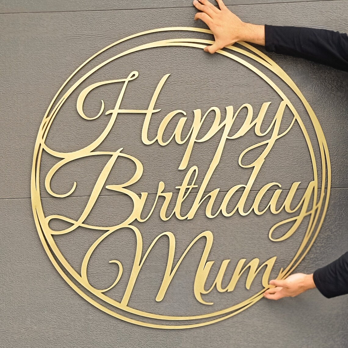 Happy Birthday Sribble Circle Custom Name Hoop Sign, Christening/ Baptism Shower/ Bespoke Signage, Personalised Custom Laser Cut Event Wooden Newborn Baby Name Signs, Photo Prop/ Party Decor Australia