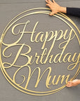 Happy Birthday Sribble Circle Custom Name Hoop Sign, Christening/ Baptism Shower/ Bespoke Signage, Personalised Custom Laser Cut Event Wooden Newborn Baby Name Signs, Photo Prop/ Party Decor Australia
