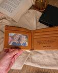 Personalised Hand Stitched Genuine Real Leather Cowhide Bifold Wallet, Monogram Custom Engraved Gift for Him/ Father/Groomsmen/ Dad/ Husband Anniversary