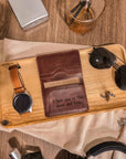 Personalised Genuine Leather Cowhide Bifold Business/ Credit Card Holder, Slim Case Wallet, Monogram Custom Engraved Gift for Him, Father