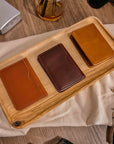 Personalised Genuine Leather Cowhide Bifold Business/ Credit Card Holder, Slim Case Wallet, Monogram Custom Engraved Gift for Him, Father