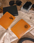 Personalised Hand Stitched Genuine Real Leather Cowhide Bifold Wallet, Monogram Custom Engraved Gift for Him/ Father/Groomsmen/ Dad/ Husband Anniversary
