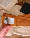 Personalised Hand Stitched Genuine Real Leather Cowhide Bifold Wallet, Monogram Custom Engraved Gift for Him/ Father/Groomsmen/ Dad/ Husband Anniversary