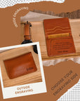 Personalised Genuine Leather Cowhide Bifold Business/ Credit Card Holder, Slim Case Wallet, Monogram Custom Engraved Gift for Him, Father
