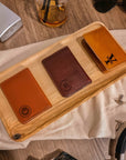 Personalised Genuine Leather Cowhide Bifold Business/ Credit Card Holder, Slim Case Wallet, Monogram Custom Engraved Gift for Him, Father