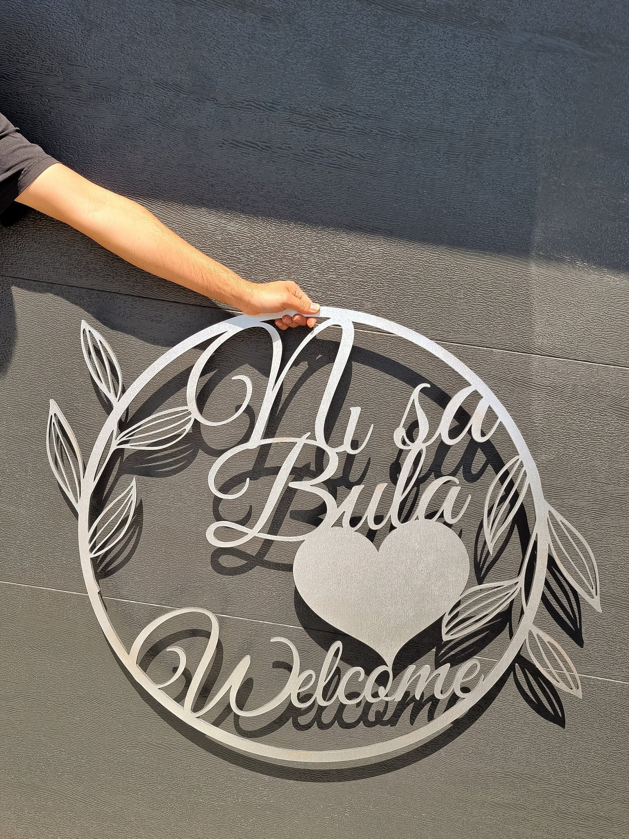 Personalised Wooden Home Welcome Wall Hanging Hoop, Wedding/ Engagement/ Event Party Decor 30-90cm Custom Engraved House Warming Gift