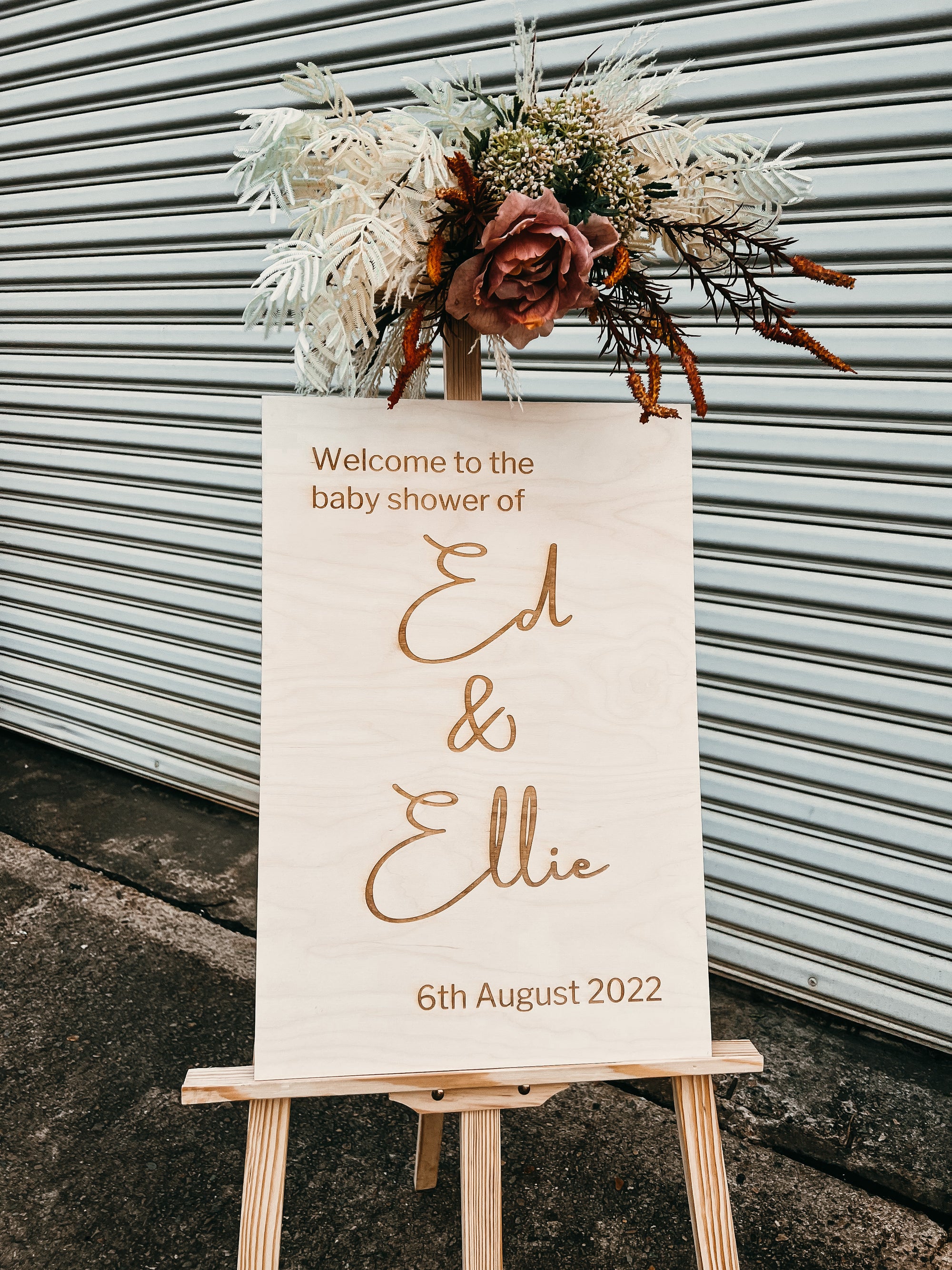 Timber Welcome Event Vertical Signage - Style 1