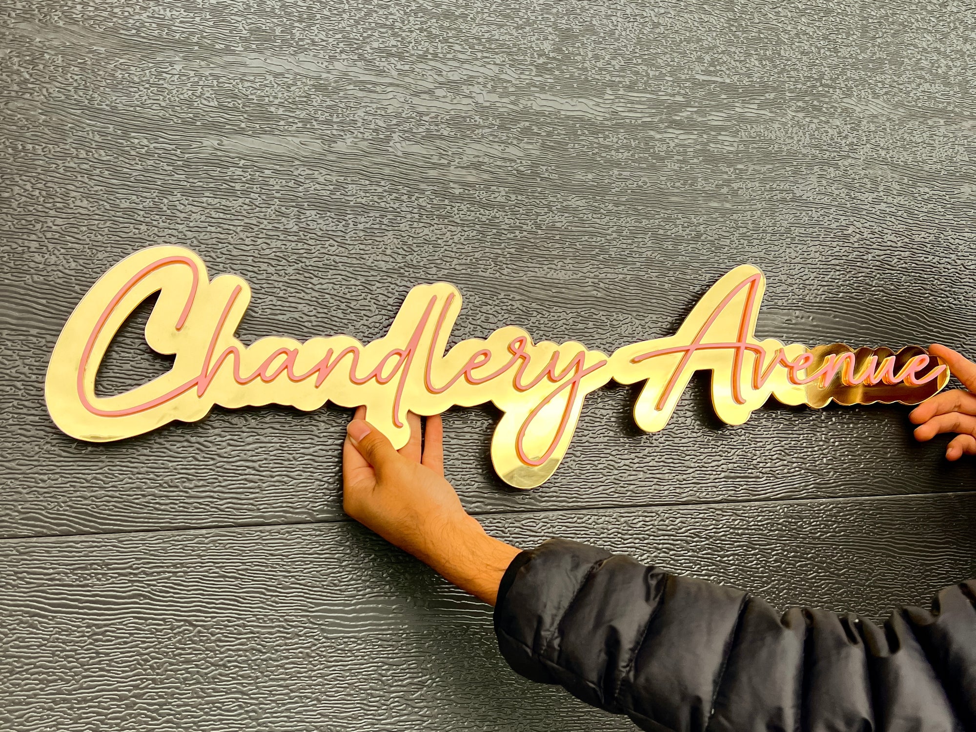 Custom Acrylic 3D Double Layered Business Logo Sign, Personalised Rose/ Gold Mirror Names, Coffee, Retail, Spa, Eyelash Signage