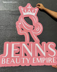 Custom Acrylic 3D Double Layered Business Logo Sign, Personalised Rose/ Gold Mirror Names, Coffee, Retail, Spa, Eyelash Signage