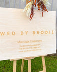 Custom Timber Business Logo Welcome Sign, Personalised Rustic/ Vintage/ Boho, Country Hippie style Wooden Wedding, Ceremony/ Event/ Engagement/ Bridal Shower/ Birthday Signage on Easel