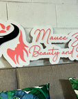 Custom 2 Rows Acrylic 3D Double Layered Business Logo Sign, Personalised Rose/ Gold Mirror Names, Coffee, Retail, Spa, Eyelash Signage