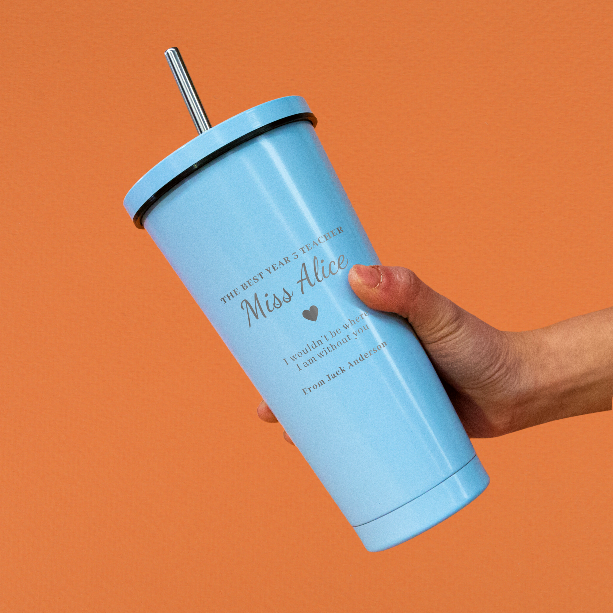 Personalised Engraved Stainless Steel Insulated Tumbler & Straw Set, Laser Engraved Custom Logo Travel Thermal Drink Bottle, Eco Friendly Reusable Coffee Cup, Corporate Birthday Gift, Insulation Portable Vacuum Flasks & Thermoses