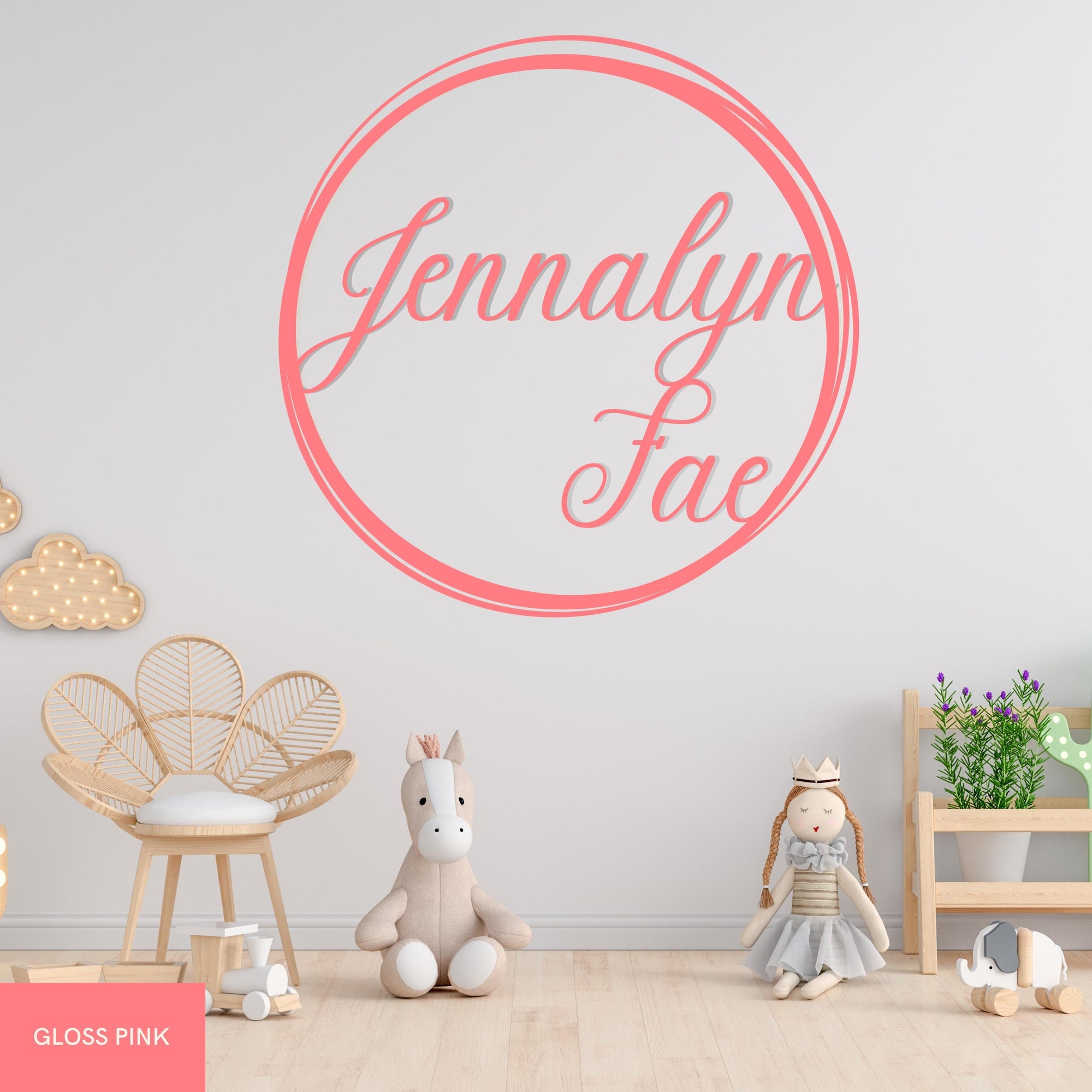 Custom Sribble Circle Name Hoop Sign