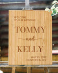 Custom Timber Wedding Welcome Sign, Personalised Rustic/ Vintage/ Boho, Country Hippie style Wooden Names, Ceremony/ Event/ Engagement/ Bridal Shower/ Birthday Signage on Easel