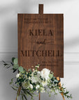 Custom Timber Wedding Welcome Sign, Personalised Rustic/ Vintage/ Boho, Country Hippie style Wooden Names, Ceremony/ Event/ Engagement/ Bridal Shower/ Birthday Signage on Easel
