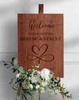 Custom Timber Wedding Welcome Sign, Personalised Rustic/ Vintage/ Boho, Country Hippie style Wooden Names, Ceremony/ Event/ Engagement/ Bridal Shower/ Birthday Signage on Easel