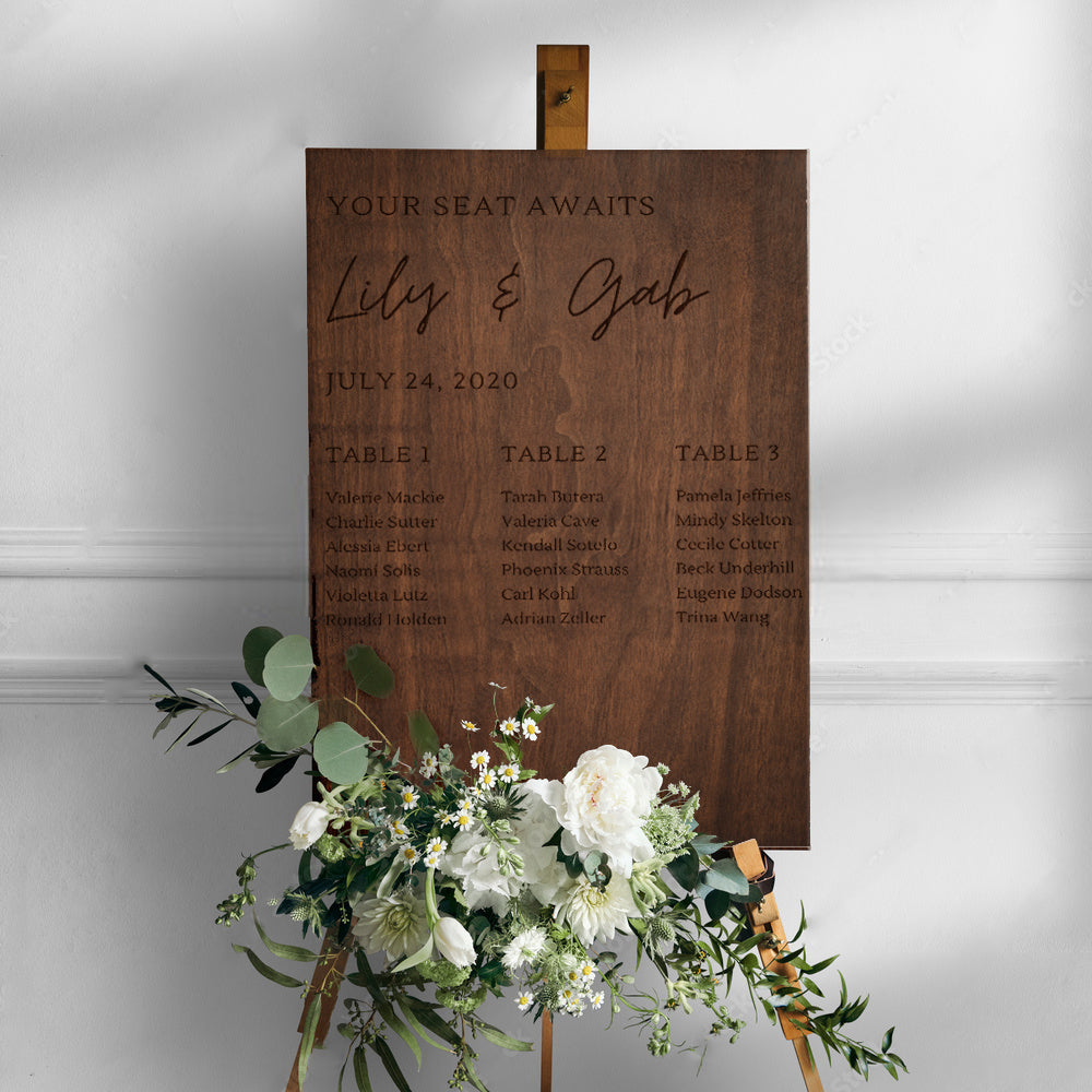 Custom Wooden Wedding Seating Chart Sign, Personalised Guest Plan/ Find Table Take a Seat, Rustic Vintage Country Barn Reception Event Decor