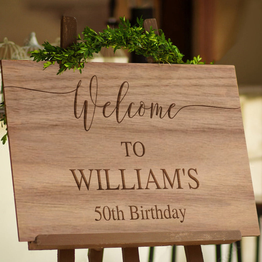 Custom Timber Wedding Welcome Sign, Personalised Rustic/ Vintage/  Boho, Country Hippie style Wooden Names, Ceremony/ Event/ Engagement/ Bridal Shower/ Birthday Signage on Easel