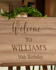 Custom Timber Wedding Welcome Sign, Personalised Rustic/ Vintage/ Boho, Country Hippie style Wooden Names, Ceremony/ Event/ Engagement/ Bridal Shower/ Birthday Signage on Easel