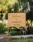 Custom Timber Wedding Welcome Sign, Personalised Rustic/ Vintage/ Boho, Country Hippie style Wooden Names, Ceremony/ Event/ Engagement/ Bridal Shower/ Birthday Signage on Easel
