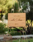 Custom Timber Wedding Welcome Sign, Personalised Rustic/ Vintage/ Boho, Country Hippie style Wooden Names, Ceremony/ Event/ Engagement/ Bridal Shower/ Birthday Signage on Easel