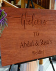 Custom Timber Wedding Welcome Sign, Personalised Rustic/ Vintage/ Boho, Country Hippie style Wooden Names, Ceremony/ Event/ Engagement/ Bridal Shower/ Birthday Signage on Easel