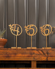 Custom Wooden/ Mirror Acrylic Wedding Wreath Table Numbers, Rustic/ Vintage Numbers for Restaurant, Functions & Dinner, Event Party Decor