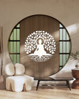 Custom Made Acrylic/ Wooden Buddha Wall Accent, Tree of Life Buddhism Hanging Hoop, Meditation Spiritual Yoga Studio, Room Decor, Zen Art, Housewarming Gift