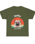 Customise Your Pet Photo Unisex T-shirt Retro Vintage Style, Dog Lover Shirt, Cat Image Custom T Shirt, Personalised Tee Shirts Birthday Gift