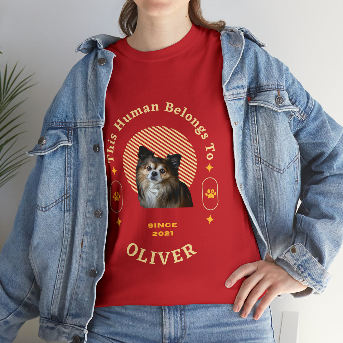 Customise Your Pet Photo Unisex T-shirt - This Human Belongs To