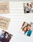 Custom UV Printed Wooden Set of 4 Photo Magnets, Personalised Picture Fridge Tiles, Anniversary, Birthday, Friend, Mom, Dad, Teacher Gift