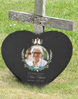 Personalised Photo Memorial Heart Slate Sign, Custom Print In Loving Memory Garden Stone Funeral Cemetery Plaque Display, Pet Loss Pray Gift