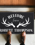 Personalised Doormat, Customised UV Printed PVC Loop Pile High Traffic Front Entry, Logo Estate Welcome Outdoor Indoor Mat Housewarming Gift