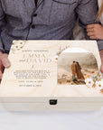 Personalised Wedding Photo Wooden Keepsake Box, Custom UV Printed Memory Treasure Storage, Engagement Couple, Anniversary, Housewarming Gift