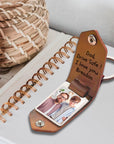 Personalised Photo & Message Leather Keychain, Customised Key Tag, Drive Safe Keyrings, Groomsman, Mom Dad, Corporate Gift , Wedding Favours