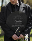 Personalised Memorial Round Slate Sign, Custom Engraved In Loving Memory Garden Stone, Funeral Cemetery Plaque, Loss of Loved One Pray Gift