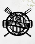 Custom Barbecue Hoop, Personalised Family BBQ Wall Art, Chill & Grill Bar Display Hanging Sign, Kitchen Backyard, Housewarming Decor Signage