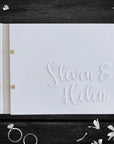 Custom Made 3D Raised Acrylic & Vegan Leather Wedding Guest Book, Personalised Logo Alternative/ Traditional Guestbook Keepsake, Party Decor