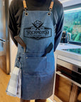 Personalised Crossover Canvas Workshop Pockets Apron, Customised Adjustable Straps Chef, BBQ, Handyman, Gardener, Farmer, Kitchen Waiter Bib