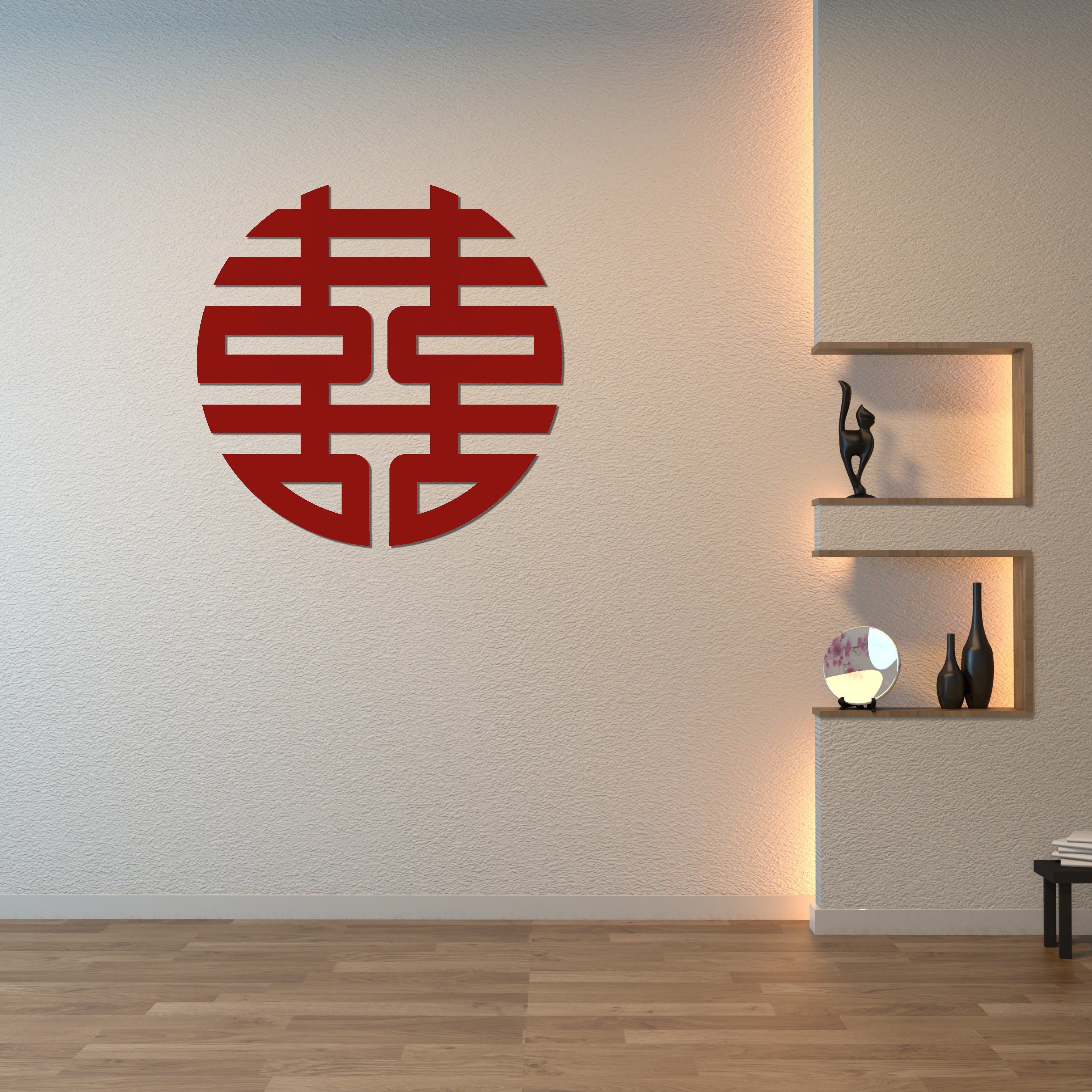 Custom Mirror Acrylic Traditional Asian Wedding Sign Chinese Double ...