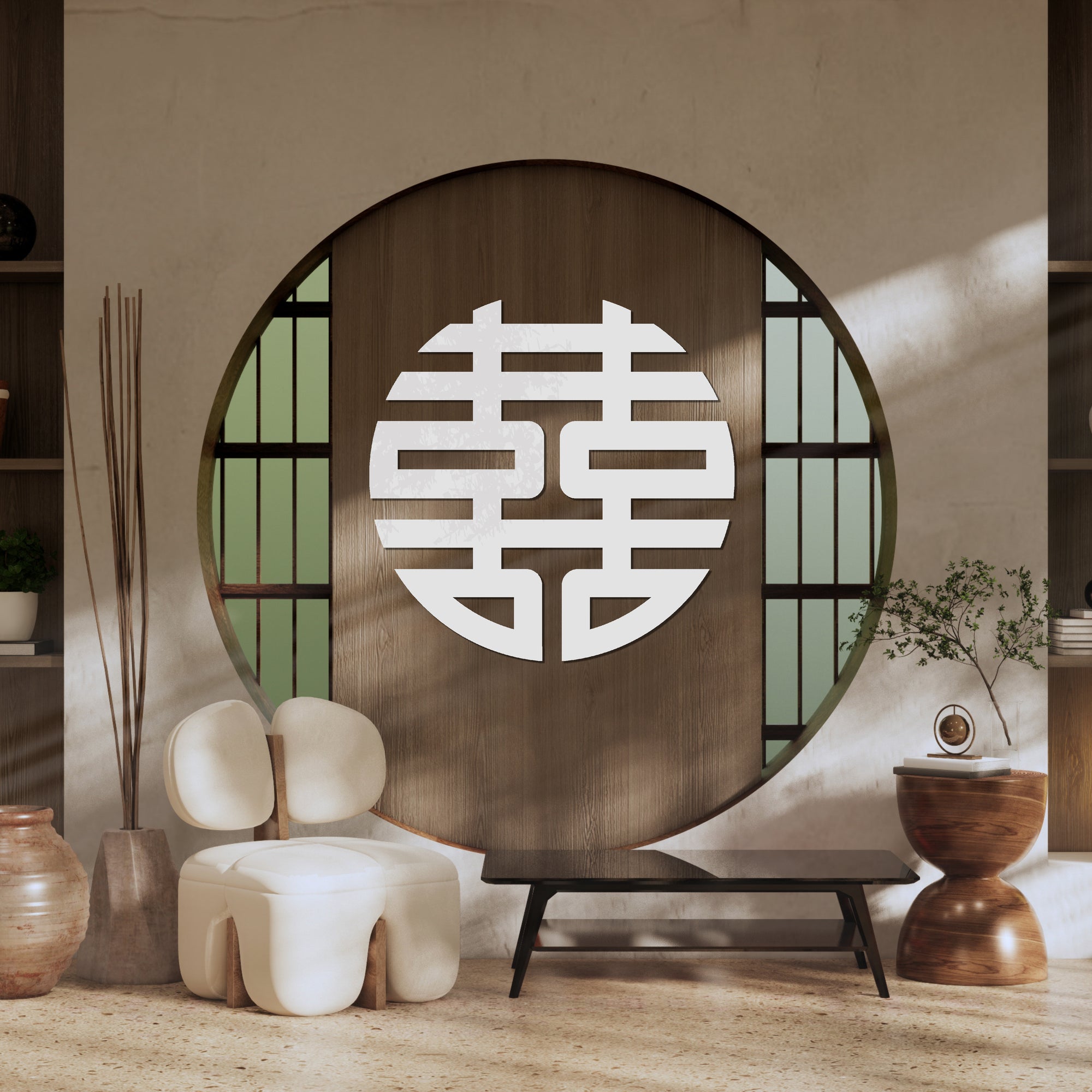 Custom Mirror Acrylic Traditional Asian Wedding Sign Chinese Double Happiness 囍 Vietnamese Hỷ Joy Tea Ceremony Signage Event Wall Decor Hoop