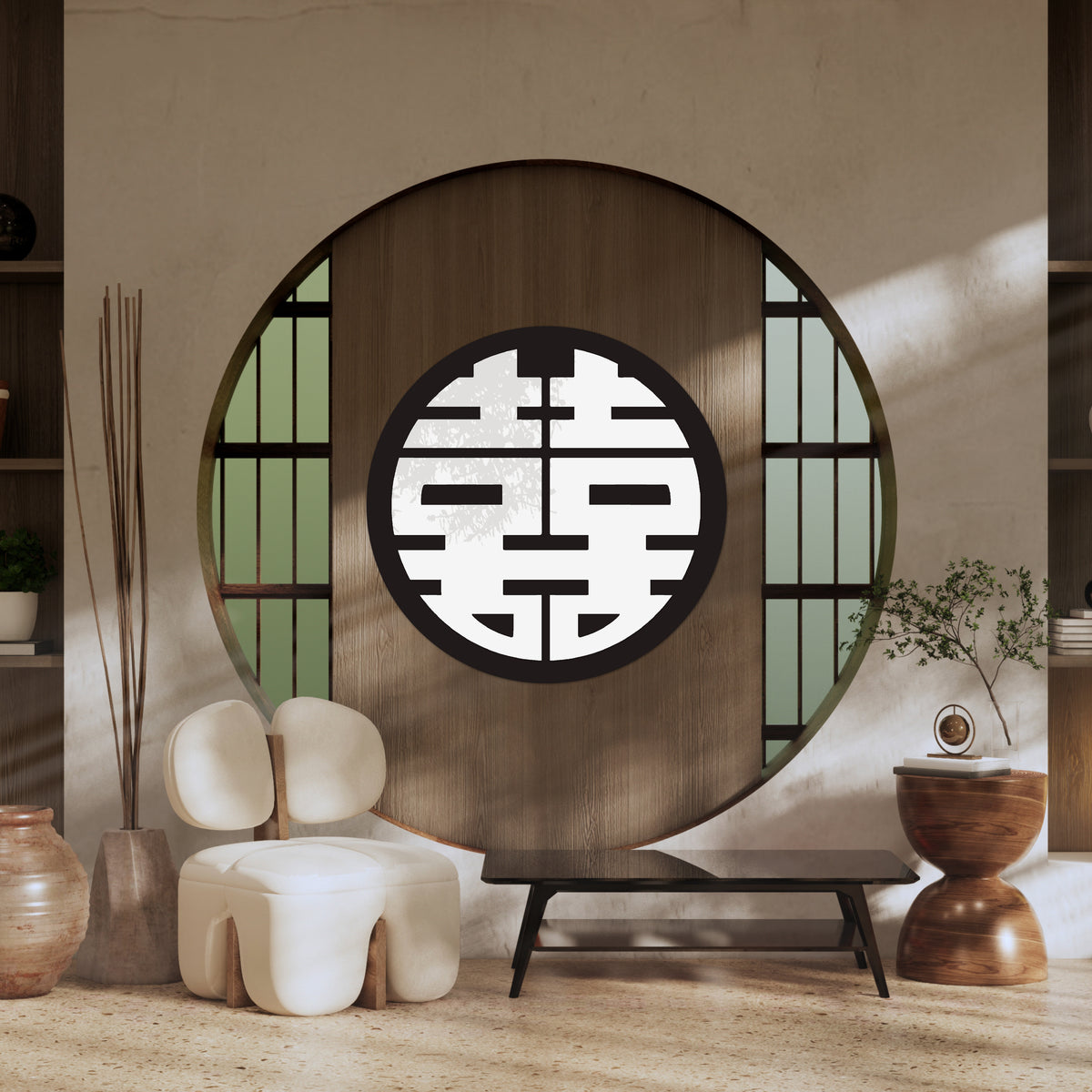 Custom 3D Mirror Acrylic Round Traditional Asian Wedding Sign, Chinese ...